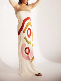 Unique Print Spotted Midi Dress