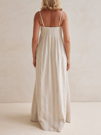 Casual Fashion Halter Neck Striped Maxi Dress