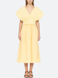 Oversized Sleeves Midi Dress