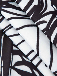 Abstract Line Print Short Sleeve Mini Dress